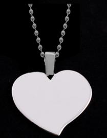 Solid Sterling Silver .925 Large heart shaped pendant